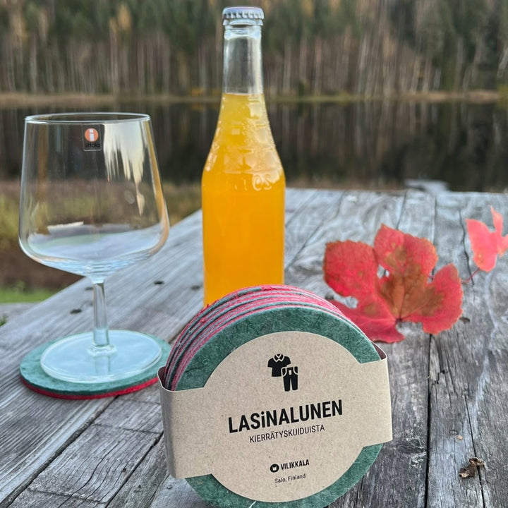 Lasinalunen Viiari vihreä/punainen 6 kpl/setti