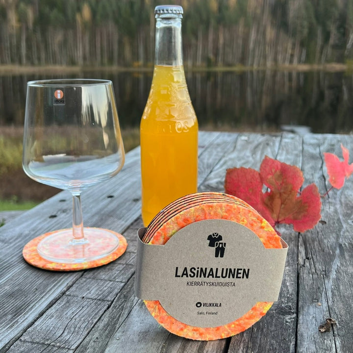 Lasinalunen Viiari oranssi/musta 6 kpl/setti