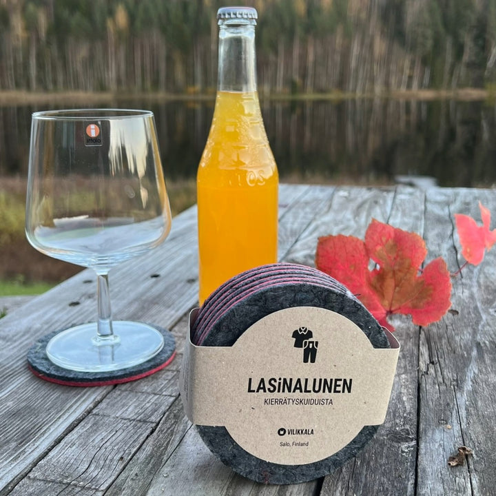 Lasinalunen Viiari musta/punainen 6 kpl/setti