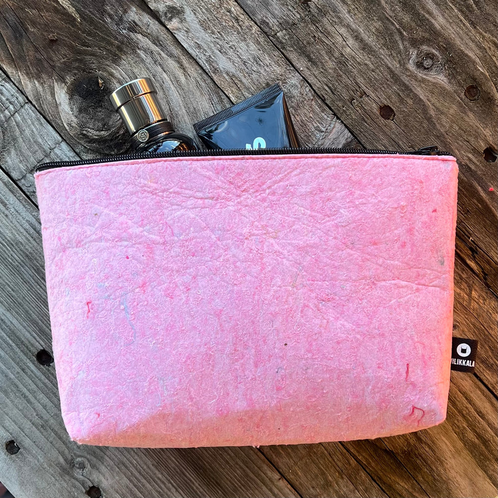 Tarvikepussi pinkki SILVA poistotekstiilihuopa 18x27cm, pinkki pussukka käyttötarkoitukseen.