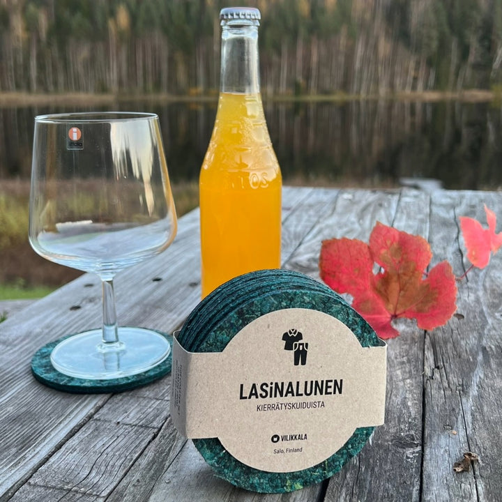 Lasinalunen Viiari tummanvihreä/grafiitti 6 kpl/setti