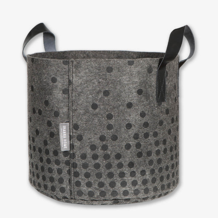 Storage basket BLACK DOTS grey 30 L